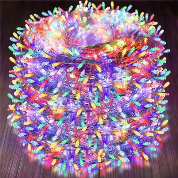 330FT 800 LED Outdoor Christmas Lights, Multicolored String Lights, 8 Modes - Picture 1 of 7